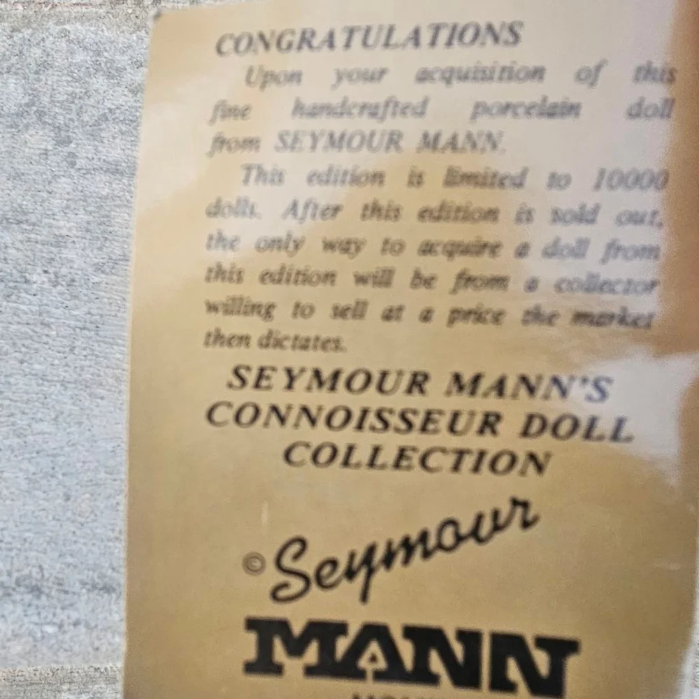 Girls Seymour Mann Blue & White Porcelain Doll One Size, Approximately 15" Tall - Picture 4 of 9